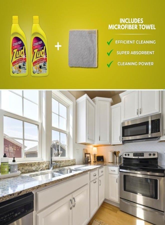 GROVE Zud Multi-Purpose Cream Cleanser 19 oz Bundle with Microfiber Cloth - Powerful Degreaser and Rust Remover for Kitchen, Shower, and Countertops - Tough Stain and Grease Cleaner - (3 Items) - Image 3